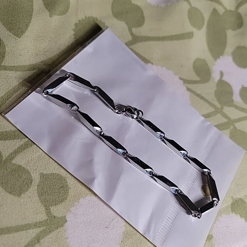 Men's Bracelet Silver Trendy Modern Rice Chain